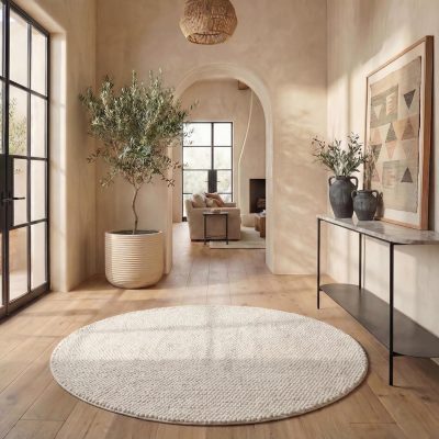 Ivory Handmade WoolBlend Textured Area Rug