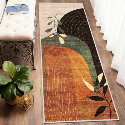 Light grey tiedyed plush fluffy shag area rug.