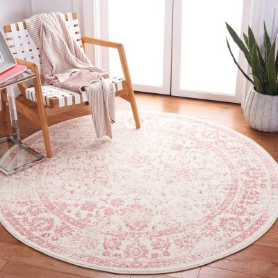 Ivory Rose Distressed Vintage Floral Rug