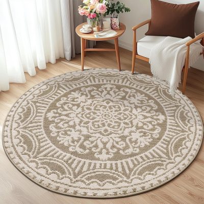 Beige PetFriendly ChildSafe Washable LowPile Rug