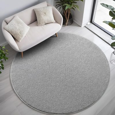 Grey Modern Solid MemoryFoam Washable Rug