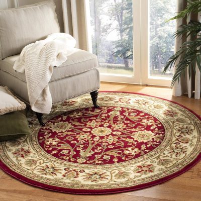 Red Ivory Traditional Oriental NonShedding Rug